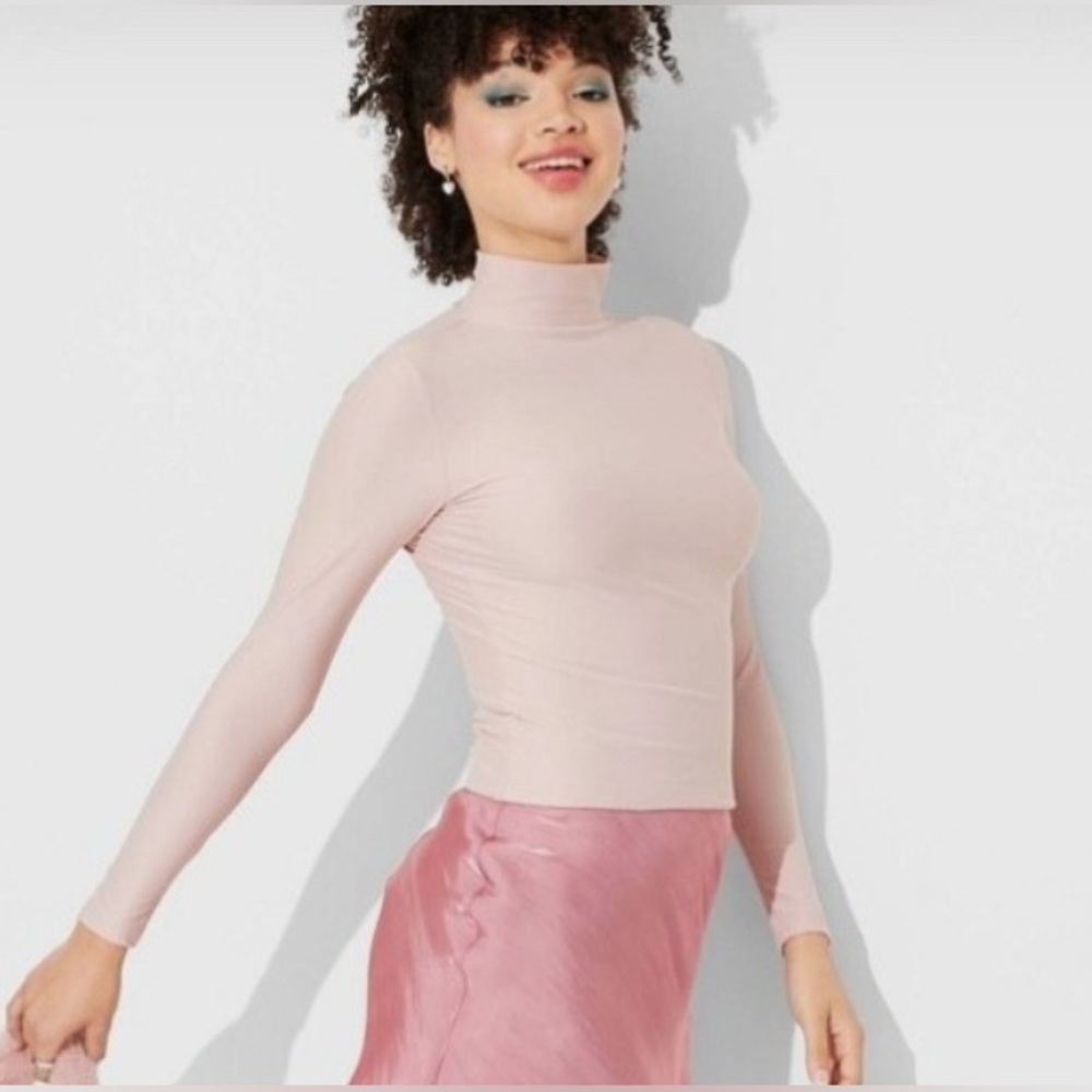 NWT Wild Fable Butter Soft Mock Neck Fitted Long Sleeve Top